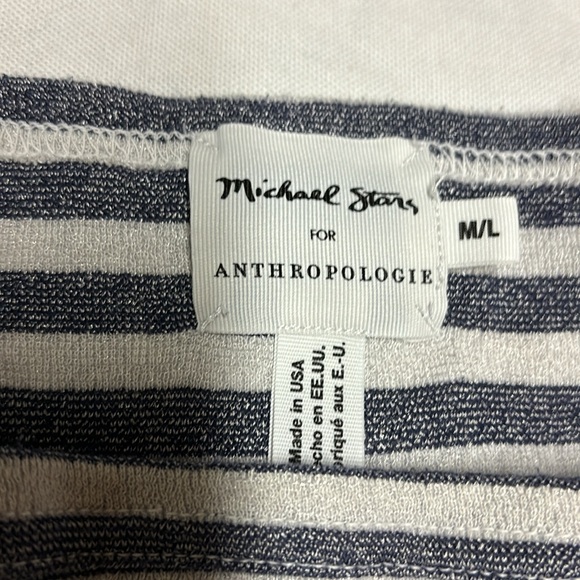 Michael Stars for Anthropologie stripped 3qtr sleeve tee - size M/L - Picture 2 of 8